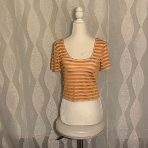 Tight fit stripped see through shirt